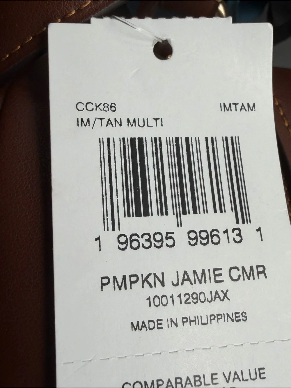 COACH Brown Leather Pumpkin Jamie Crossbody Bag